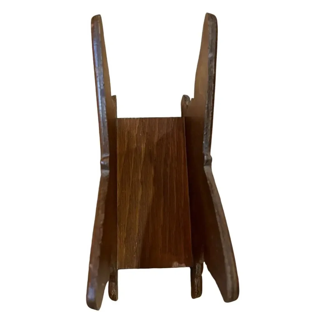 Vintage Wood Butterfly Napkin Holder Mail Sorter Carved Wooden Brown
